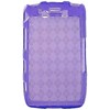 Blackberry Compatible Crystal Skin TPU Cover - Transparent Purple Checkers  TPU-BB9550-TPPD02 Image 2