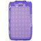 Blackberry Compatible Crystal Skin TPU Cover - Transparent Purple Checkers  TPU-BB9550-TPPD02 Image 2