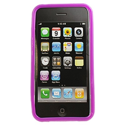 Apple Compatible Crystal Skin TPU Cover - Purple  TPU-IPHONE4G-PP
