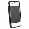 Apple Compatible Leather Textured Pattern TPU Cover  - Solid Black TPU4SBK Image 1