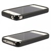 Apple Compatible Leather Textured Pattern TPU Cover  - Solid Black TPU4SBK Image 2