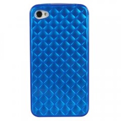 Apple Compatible 3D Cube Pattern TPU Cover - Blue TPU4SBLCB