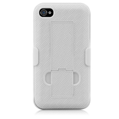 Apple Compatible Naztech DoubleUp Shell and Holster Combo - White 11870NZ