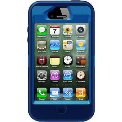 Apple Compatible Otterbox Defender Interactive Rugged Case and Holster - Ocean and Night Blue  77-18583