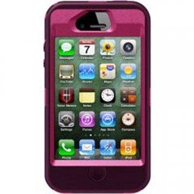 Apple Compatible Otterbox Defender Interactive Rugged Case and Holster - Peony Pink and Deep Plum  77-18587