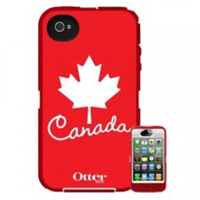 Apple Compatible Otterbox Defender Interactive Rugged Case and Holster - Canada Red and White Flag 77-20401