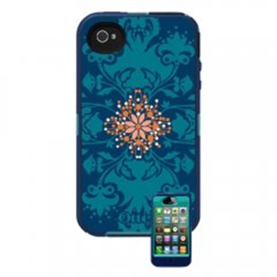 Apple Compatible Otterbox Defender Interactive Rugged Case and Holster - Sublime Blue and Deep Teal Night  77-20417