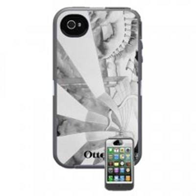 Apple Compatible Otterbox Defender Interactive Rugged Case and Holster - Fantasy Grey White  77-20437