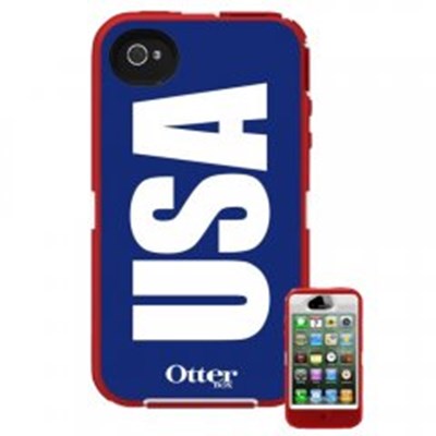 Apple Compatible Otterbox Defender Interactive Rugged Case and Holster - Blue USA Red and White  77-20648