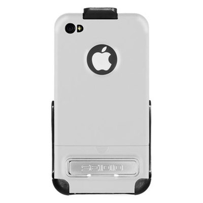 Apple Compatible Seidio Surface Reveal Case and Holster Combo with Kickstand  - Glossed White  BD2-HRSIPH4K-GL