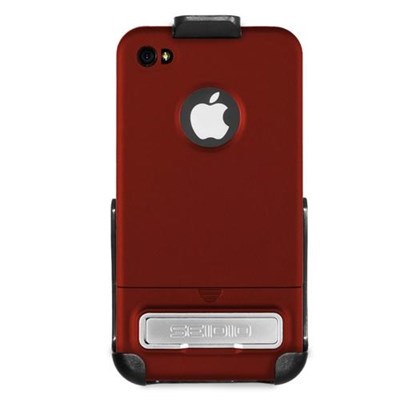 Apple Compatible Seidio Surface Reveal Case and Holster Combo with Kickstand  - Garnet Red  BD2-HRSIPH4K-GR