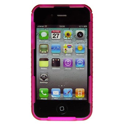 Apple Compatible Nite Ize Connect Slim Durable Case and Clip - Translucent Pink CNT-IP4-12TC