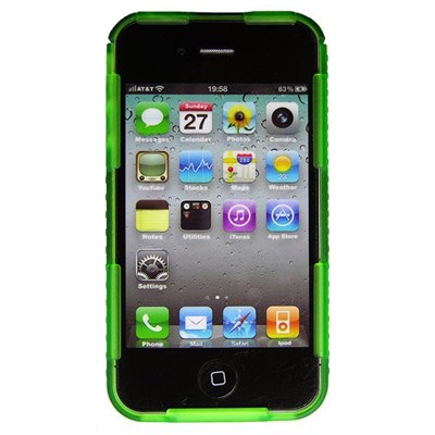 Apple Compatible Nite Ize Connect Slim Durable Case and Clip - Translucent Lime  CNT-IP4-17TC