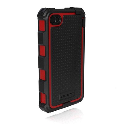 Apple iPhone4 Compatible Ballistic Hard Core (HC) Case and Holster - Black and Red  HA0778-M355