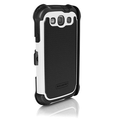Samsung Compatible Ballistic SG (Shell Gel) MAXX Case and Holster - Black and White  SX0932-M385