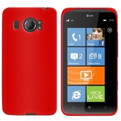 HTC Compatible Rubberized Protective Cover - Red TITAN2RUBRD