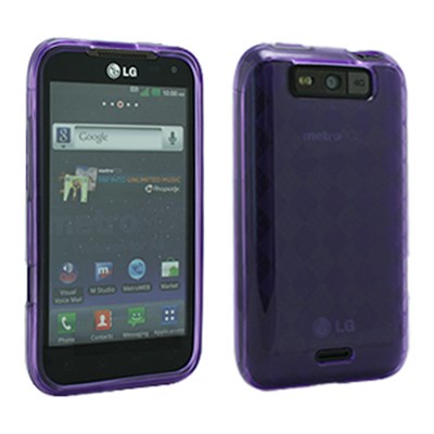 LG Compatible Crystal Skin TPU Cover - Translucent Purple  TPU-LGMS840-TPP