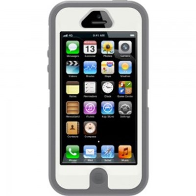 Apple Compatible Otterbox Defender Rugged Interactive Case and Holster - Glacier White and Gray  77-22118