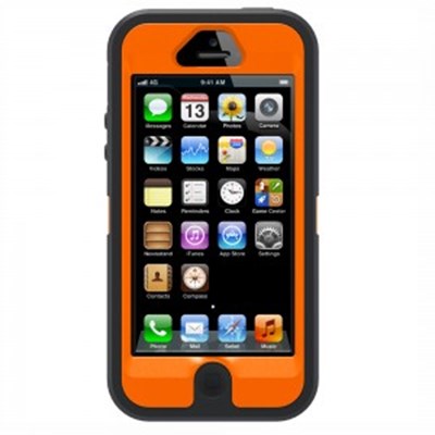 Apple Compatible Otterbox Defender Rugged Interactive Case and Holster - Blaze Orange Realtree Camo