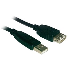Black USB Extension Cable - 12 Inch  USBAMB-01