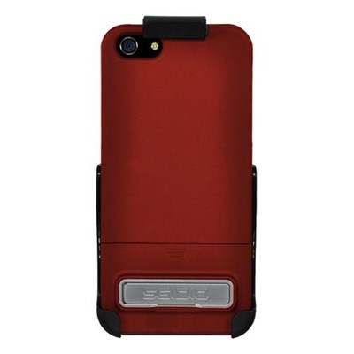 Apple Compatible Seidio Surface Case and Holster Combo with Kickstand - Garnet Red  BD2-HR3IPH5K-GR