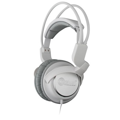 Noisehush 3.5mm Stereo Headphones with In-Line Mic - White  NX22R-12012