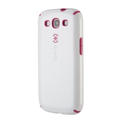 Samsung Compatible Speck CandyShell Rubberized Hard Case - White and Raspberry  SPK-A1427