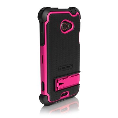 HTC Compatible Ballistic SG MAXX Rugged Case and Holster - Black and Hot Pink  SX0910-M365