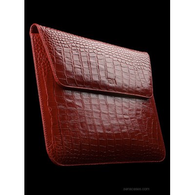 Apple Compatible Sena Executive Leather Sleeve - Croco Red 03-2746