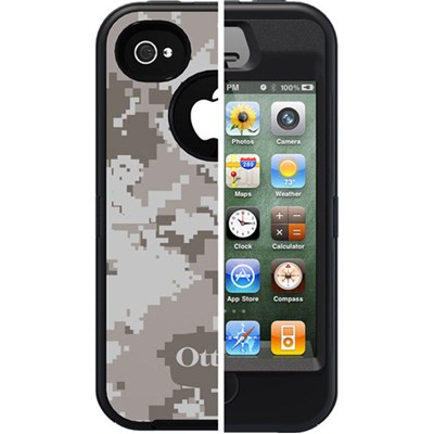 Apple Defender Otterbox Rugged Interactive Case and Holster Military Camo - Digi Blizzard and Black 77-19763