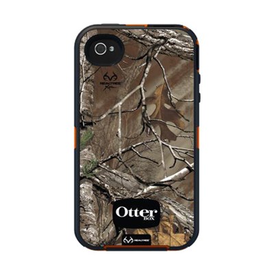 Apple Compatible Otterbox Defender Rugged Interactive Case and Holster - Realtree Xtra Camo Pattern Orange and Blaze 77-25932
