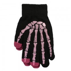 Boss Tech Touch Screen Gloves - Pink Skeleton Bones GLOVESKELPK Boss Tech Touch Screen Gloves - Pink Skeleton Bones GLOVESKELPK