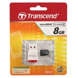 Transcend 8GB MicroSD Card with P3 Reader - TS8GUSDHC2P3