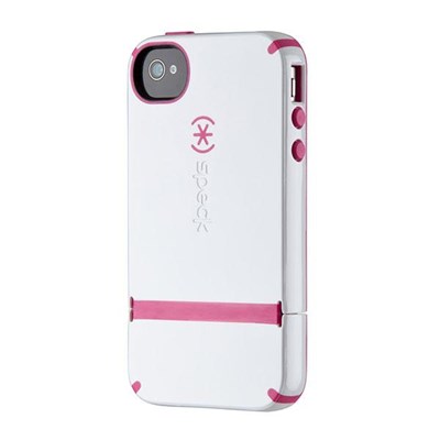 Apple Speck CandyShell Flip Rubberized Hard Case - White and Raspberry  SPK-A0822