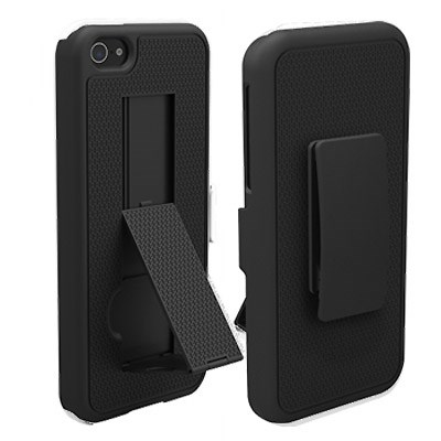 Apple Compatible Puregear Rubberized Case With Kickstand and Holster - Black  02-001-01851