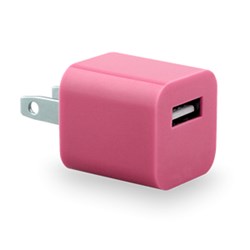 1 Amp Eco USB Travel Charger Cube - Hot Pink 12228NZ