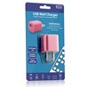 1 Amp Eco USB Travel Charger Cube - Hot Pink 12228NZ Image 1
