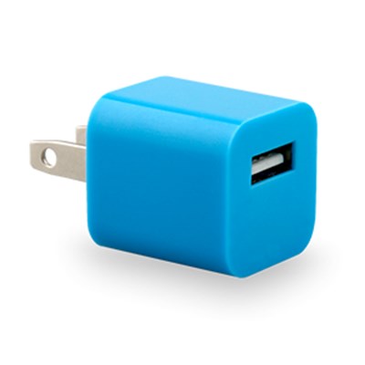 1 Amp Eco USB Travel Charger Cube - Blue 12229NZ