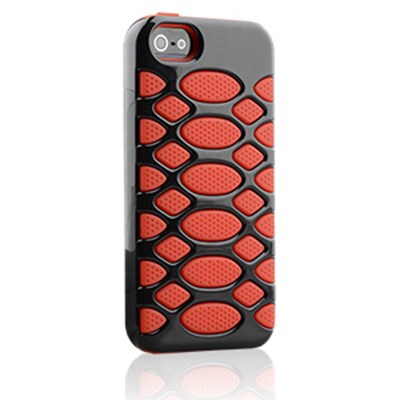 Apple Compatible HyperGear SciFi Dual-Layered Protective Cover - Red and Black 12311-HG