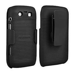 Blackberry Compatible Puregear Rubberized Shell And Holster - Black Ribbed Texture  88637VRP