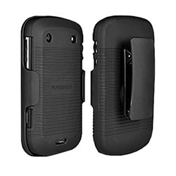Blackberry Compatible Puregear Rubberized Shell And Holster - Black Ribbed Texture  88638VRP