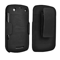 Blackberry Compatible Puregear Holster Combo Rubberized Shell And Holster - Black Ribbed Texture 88639VRP