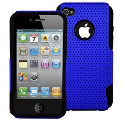 Apple Compatible Decoro Mesh Hybrid Case - Blue On Black HCIP4BKBLM