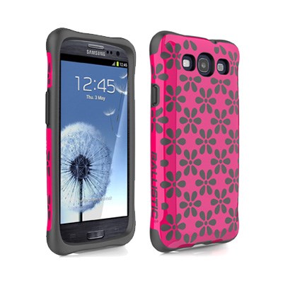 Samsung Compatible AGF Ballistic Aspira Series Case - Raspberry Pink and Charcoal Gray Flower Pattern  AP1128-A015
