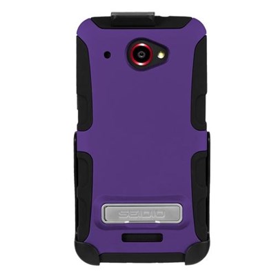 HTC Compatible Seidio Active Case with Kickstand and Holster Combo - Amethyst  BD2-HK3HTDDAK-PR