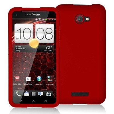 HTC Compatible Decoro Brand Premium Protector Case - Rubber Red CRHTCDNARD