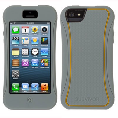 Apple Compatible Griffin Survivor Slim Rugged Case - Gray And Buzz Orange GB37431