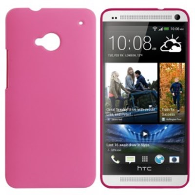 HTC Compatible Rubberized Protective Cover - Pink M7RUBDKPK