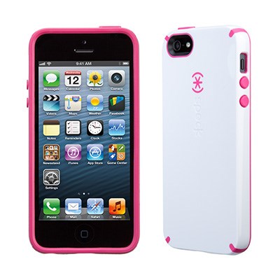 Apple Compatible Speck Candyshell Case - White and Raspberry Pink  SPK-A1645