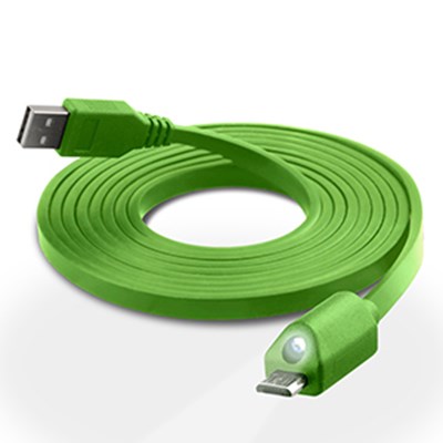 LED Micro USB Charge and Sync Cable with Capacitive Touch Control - Green 12424-NZ